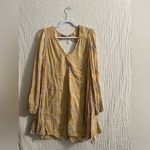 FREE PEOPLE EMMA AUSTIN BURNT ORANGE EMBROIDERED TUNIC SHIFT MINI DRESS Medium